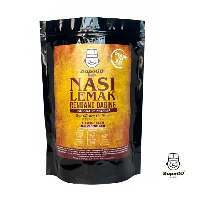 Set nasi lengkap dalam satu pek — tiada peti sejuk, tiada penyediaan.