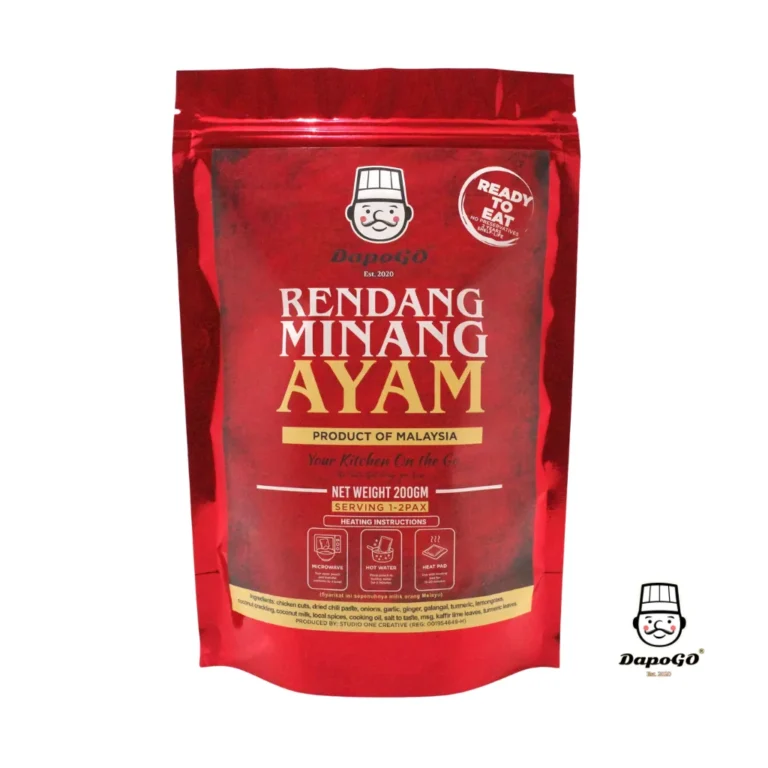 Pek retort Rendang Minang Ayam DapoGo, berat bersih 200gm.